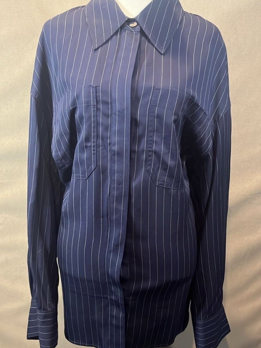H&M Woman's OVERSIZED TWILL SHIRT Sz S